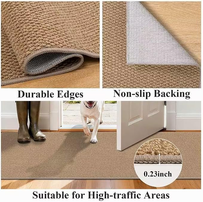 HEBE Indoor Door Mat 32"x48", Non Slip Front Door Mat Indoor Entrance, Low-Profile Entryway Mats Welcome Doormat, Washable Dirt Trapper Mat Floor Carpet for Kitchen Entry Mat - Image 4