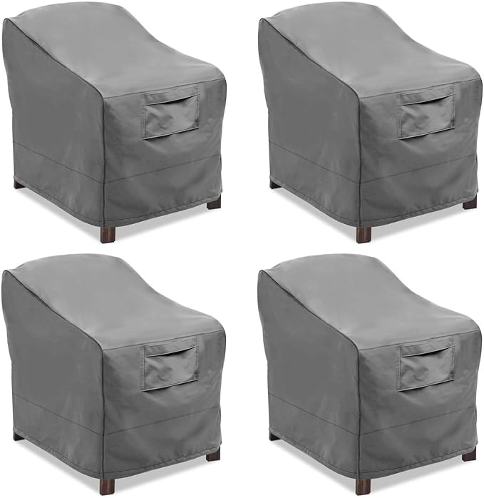 Vailge Patio Chair Covers, Lounge Deep Seat Cover, Heavy Duty and Waterproof Outdoor Lawn Patio Furniture Covers (4 Pack - Small, Grey) by VAILGE
