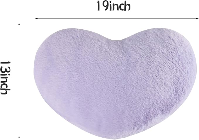 2PCS Throw Pillows Heart Pillow Home Decor Decorative Couch Pillows Bed Pillows Outdoor Pillows Valentine Gift,Purple 13"*19"