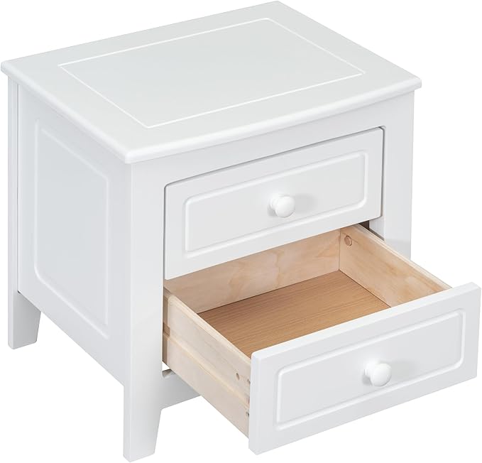 Harper & Bright Designs 3-Piece Queen Bedroom Set, Retro Style Wooden Bedroom Furniture Set with Queen Size Bed Frame and Two Nightstands for Kids Teens Adults Bedroom, White