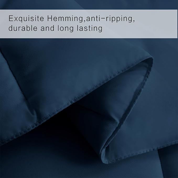 COHOME Twin/Twin XL Size Comforter, All-Season Quilted Down Alternative Duvet Insert, Luxury Hotel GentleSoft Comforter with Anti-Clump Tech & 8 Tabs - Reversible - Navy Blue 64x88 inches