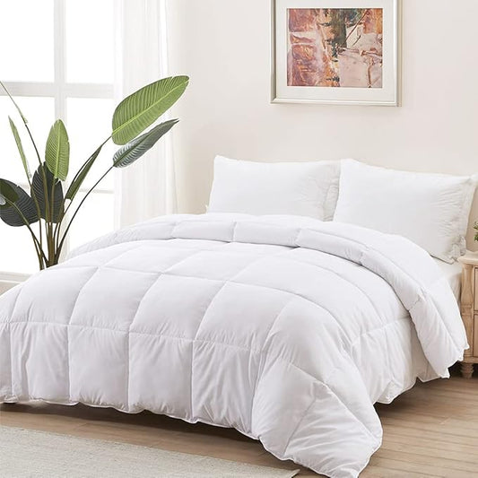 ACCURATEX Duvet Insert King Comforter - 400GSM Fluffy Down Alternative Fill Hotel Collection Heavyweight Comforter,Soft Warm Thick Duvet for Winter, 8 Corner Tabs - Machine Washable,White,104x90