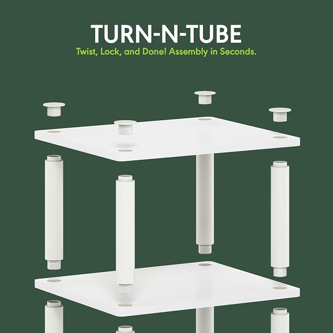 Furinno Just Turn-N-Tube Open Storage Nightstand, 1 Pack, 3-Tier, White/White - Image 8