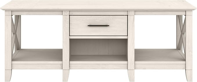 Bush Home Key West Coffee Table with Storage in Linen White Oak