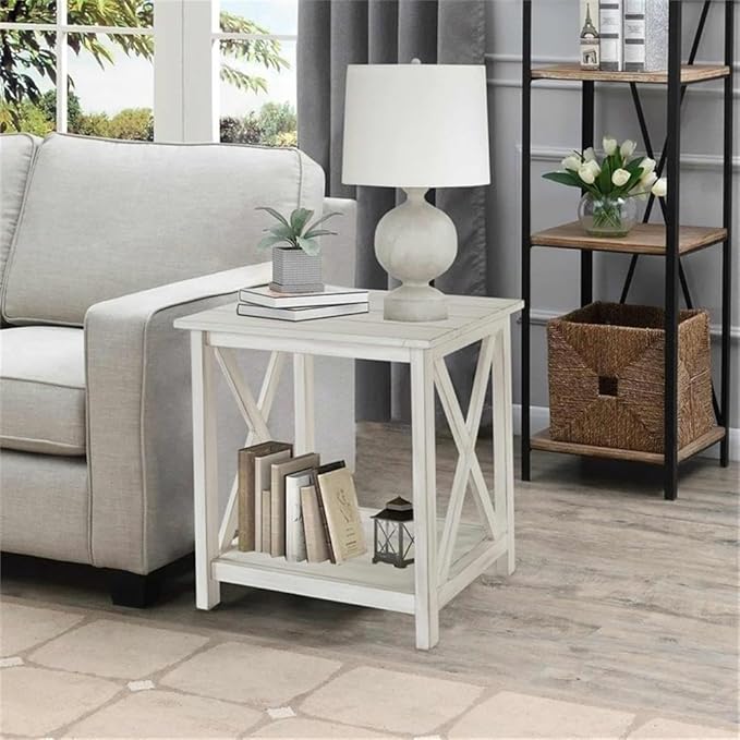 Boraam Jamestown End Table, Antique White