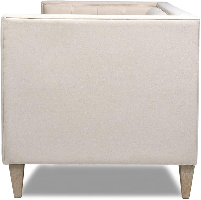 Jennifer Taylor Home James 74" Modern Tuxedo Sofa, Sky Neutral Beige Polyester