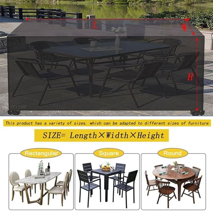Patio Furniture Covers,Heavy Duty Outdoor Table Chair Sofa Covers,420D Oxford Waterproof Anti-UV Windproof Weatherproof Outdoor Furniture Cover Green 118" L x 31" W x 39" H - Image 4