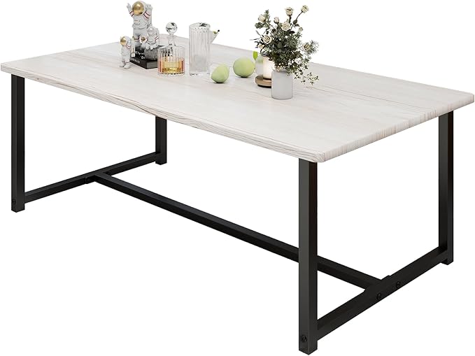 35.4" Rectangular Coffee Table for Living Room, Modern Industrial Style Coffee Table Center Table with Metal Frame for Small Space, Apartment, Office, Easy Assembly, Teak Oak
