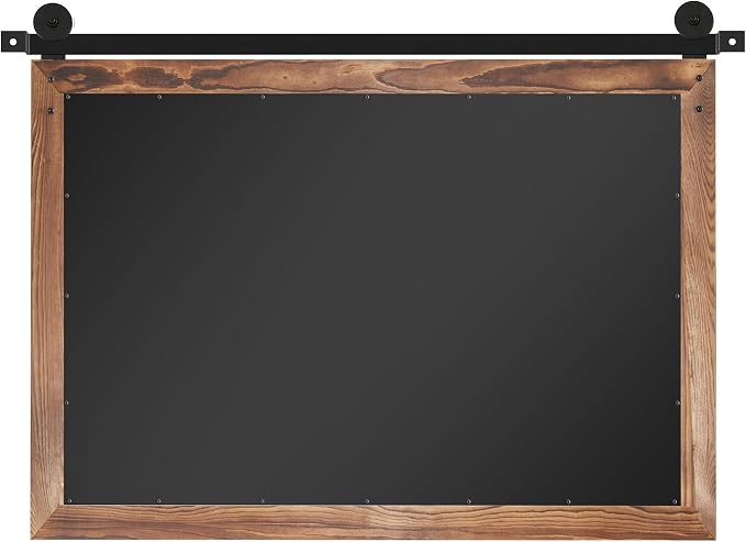 COGOOD Bathroom Mirrors for Over Sink - 42" x 29" Farmhouse Barn Door Mirror for Living Room, Entryway, Bedroom, Vanity Wall Decor Brown - Image 8