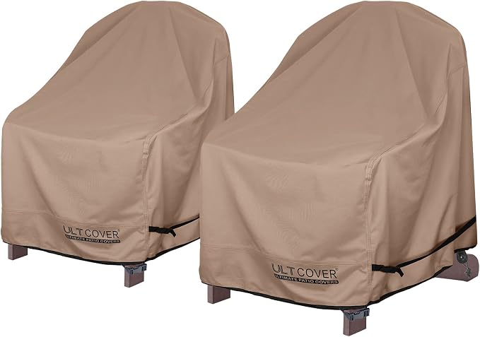 ULTCOVER Waterproof Patio Adirondack Chair Cover 2 Pack for Outdoor Chair Size Upto 32W x 35D x 36H inch by ULTCOVER