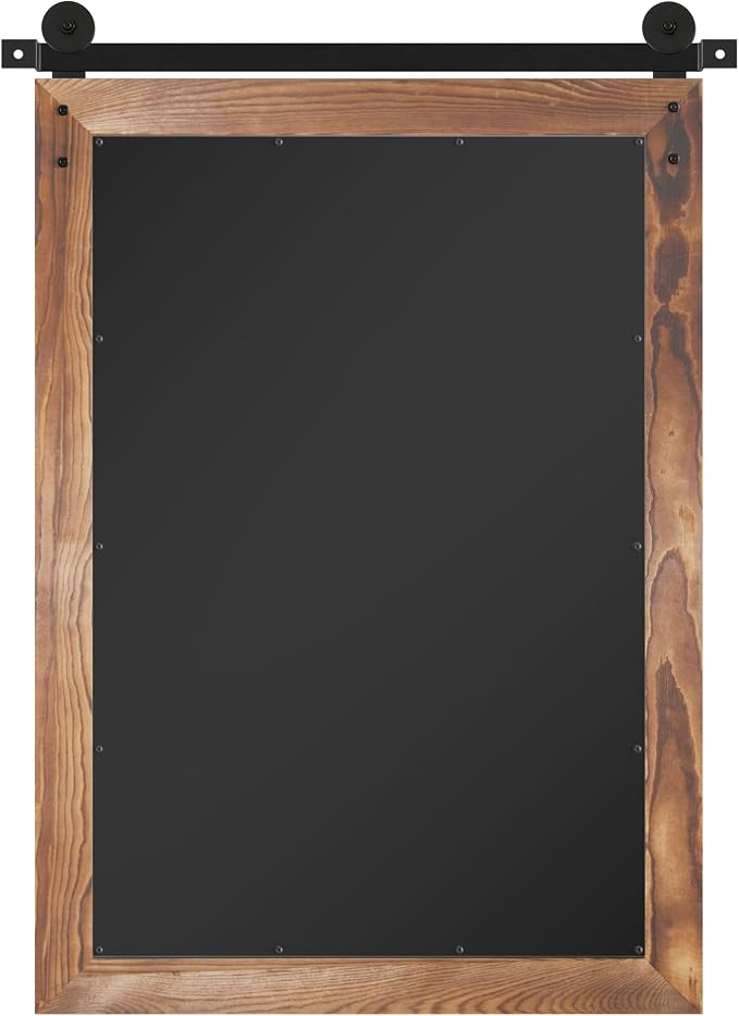 COGOOD Bathroom Mirrors for Over Sink - 26" X 17" Farmhouse Barn Door Wall Mirror for Bathroom, Living Room, Entryway Wall Decorative Brown - Image 9
