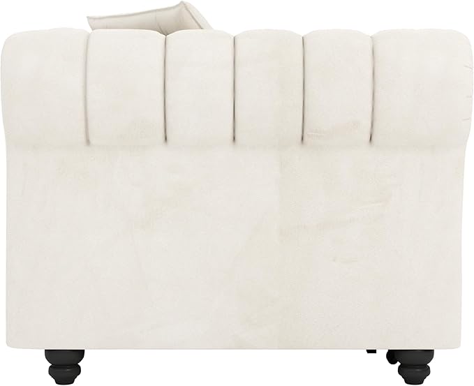 3 in 1 Oversized Chesterfield Loveseat Sofa Convertible Pull Out Sleeper Sofabed King Size Couch Bed w/Movable Ottoman and Nailhead Trim for Living Room Tufted Velvet Recliner Daybed Sofacama