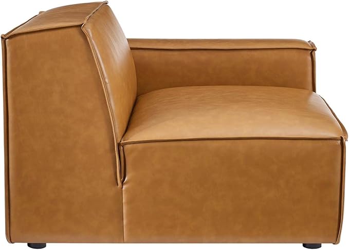 Modway Restore Vegan Leather Sectional 4-Seater Sofa in Tan