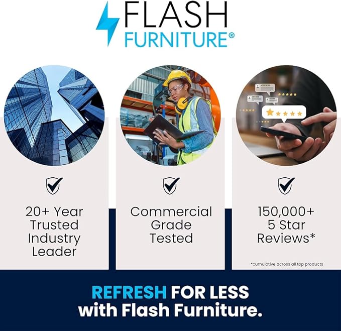 Flash Furniture HERCULES Regal Series Reception Set in Black LeatherSoft with Encasing Metal Frame