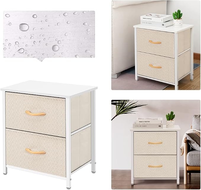AZL1 Life Concept Storage Dresser Furniture Organizer Unit with 2 Drawers for Bedroom, Hallway, Entryway and Closets, Ivory, 17.7x19.7 inches - Image 6