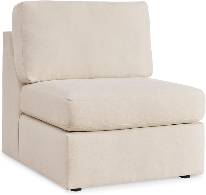 Signature Design by Ashley Modmax Stain Resistant Minimalist Modular Anti Sag Left-Arm Facing 4-Piece Sectional with Chaise, Loose Reversible Cushions and 2 Accent Pillows, White