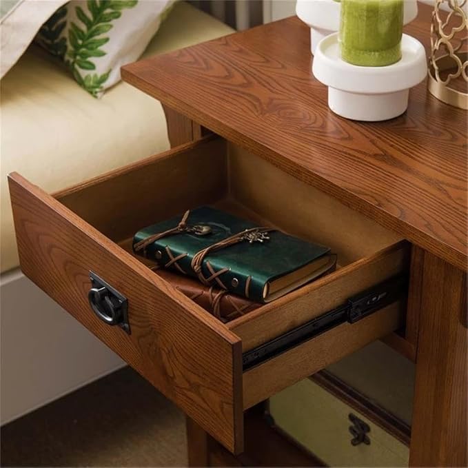 Home Square Mission Impeccable 1-Drawer Nightstand in Medium Oak (Set of 2) - Image 7