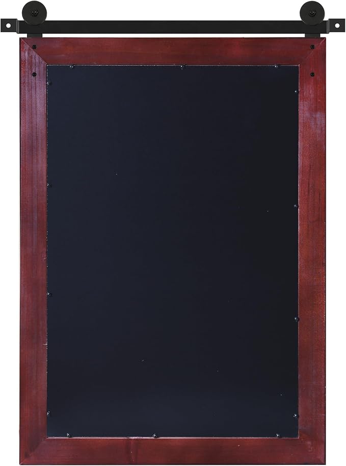 COGOOD Farmhouse Barn Door Mirror - 21 x 30 Rustic Wood Framed Wall Mirror for Bathroom, Living Room, Entryway Wall Decor (Espresso) - Image 8
