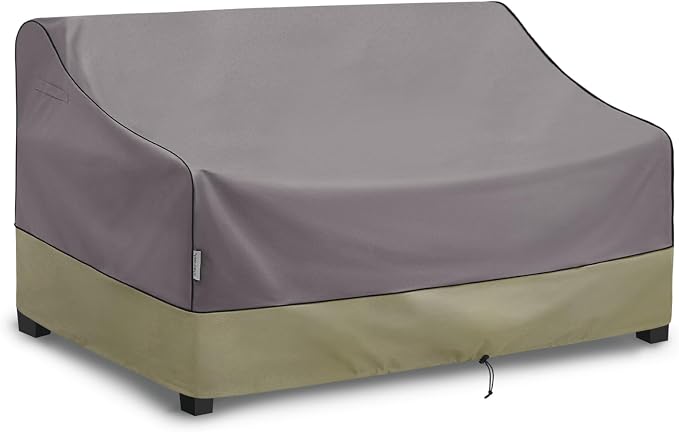 KylinLucky Waterproof Patio Sofa Cover 70"x38"x35"600D, Heavy Duty All-Weather Outdoor Sofa Cover with Air Vents & Adjustable Straps, Grey by KylinLuckyOutdoorFurnitureCovers