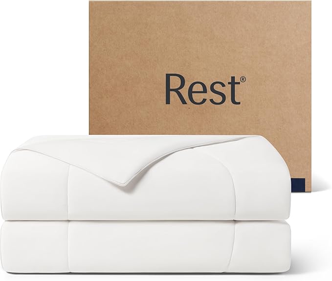 REST® Evercool® Cooling Comforter, King/Cali King, Blanket for Hot Sleepers, All Season Bedding to Keep Cool for Night Sweats, Breathable Lightweight Duvet, 106x90 Inches, Arctic White