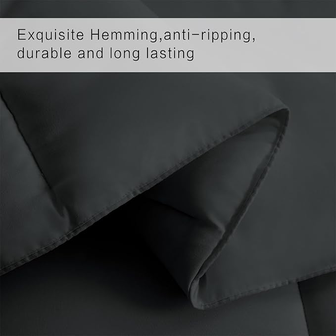 COHOME Oversized King Size Comforter, All-Season Quilted Down Alternative Duvet Insert, Luxury Hotel GentleSoft Comforter with Anti-Clump Tech & 8 Tabs - Reversible - Dark Grey 98 x116 inches