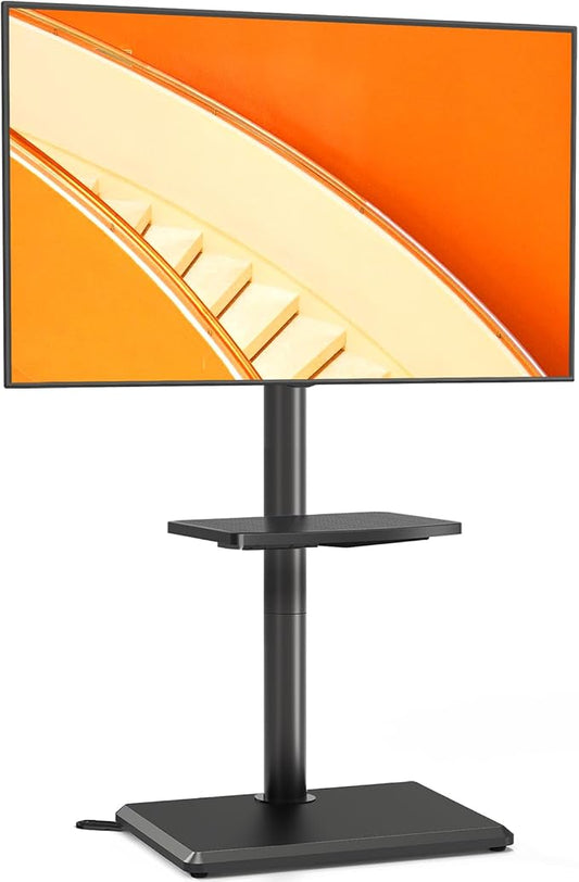 TVON Floor TV Stand with Mount for Most 32-60 Inch Flat/Curved TVs up to 88 lbs, Height Adjustable TV Mount Stand with Wood Base, Swivel TV Stand for Bedroom, Corner & Living Room, Max VESA 400x400mm by TVONFurniture