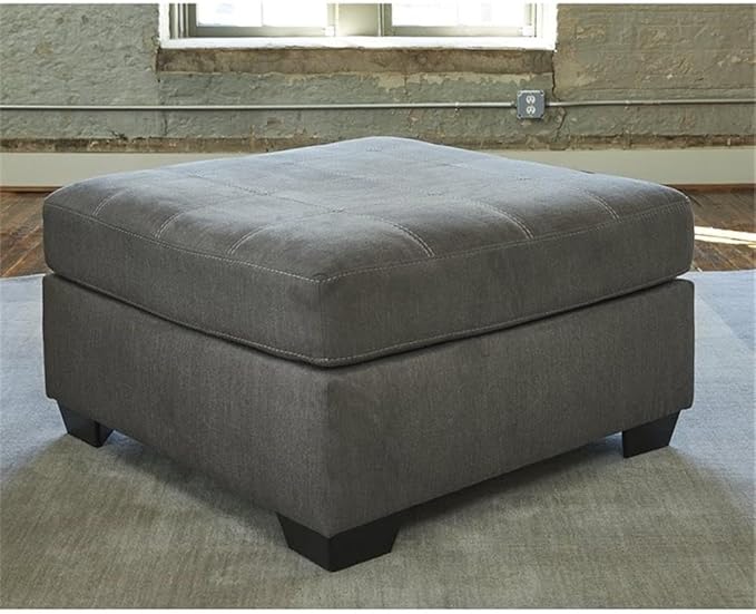 Signature Design by Ashley Pitkin Casual Upholstered Oversized Accent Ottoman, Gray