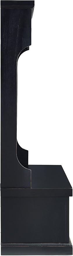 Crosley Furniture Seaside Hall Tree with Shoe Rack Bench and Hooks for Hanging Storage, Distressed Black - Image 3