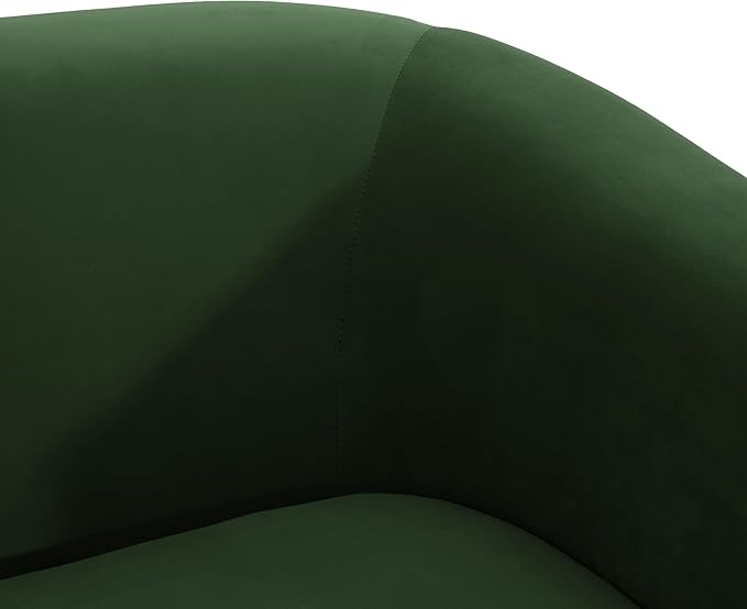 Christopher Knight Home Fabric Upholstered Loveseat for Living Room,Tub-Design 2-Seater Sofa with Removable Seat Cushion and Tapered Steel Legs,Forest Green and Gold