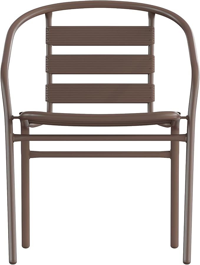 Flash Furniture Lila Bronze Metal Restaurant Stack Chair with Metal Slats - Image 10