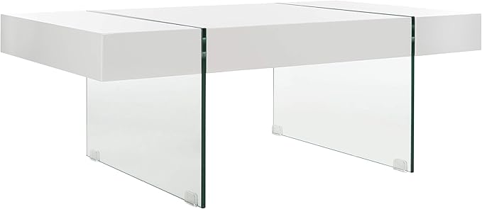 Safavieh Home Jacob White and Glass Leg Coffee Table