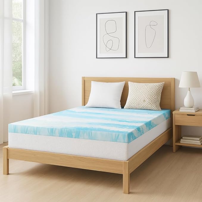 Memory Foam Mattress Topper Full - 4 Inch Gel Infused Bed Toppers, Pressure Relief Mattress Pad for Dorm Room, CertiPUR-US Certified
