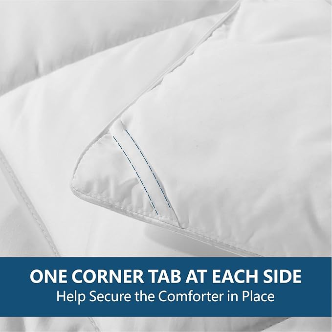 Cozynight Down Alternative Comforter-All Season King Comforters Duvet Insert with Corner Tabs-Lightweight Breathable Reversible White Comforter 106x90 inches