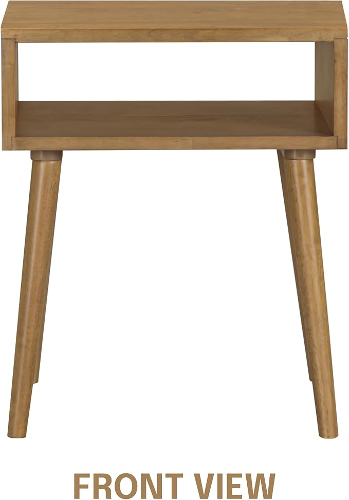 NTC Zoe Solid Wood Nightstand, Mid Century Modern Side Table Bedroom, Bedside Furniture, Night Stand, End Table, Easy Assembly - Teak Look - Image 4