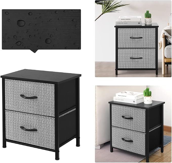 AZL1 Life Concept Storage Dresser Furniture Organizer Unit with 2 Drawers for Bedroom, Hallway, Entryway and Closets, Black and White, 11.8 x 17.7 x 19.7 inches - Image 7