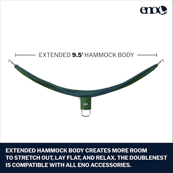ENO, Eagles Nest Outfitters DoubleNest Lightweight Camping Hammock, 1 to 2 Person, Special Edition Colors, ATC - Image 2