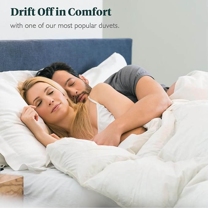 Feathers & Down Comforter, Organic Duvet Insert, 100% Cotton Shell, Ethically-sourced Feathers and Down Filler, All Season Warm, King Size, White