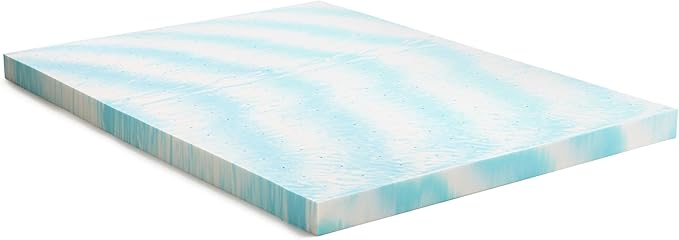 Linenspa 4 Inch Swirl Gel Memory Foam Mattress Topper, California King Size – Cooling Gel Infused, Ventilation Holes – Pressure Relieving Bed Topper – CertiPUR Certified