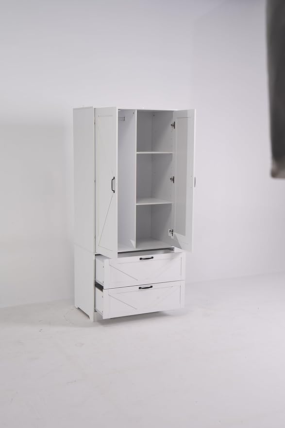 Armoire Wardrobe Closet (White-2 Door)