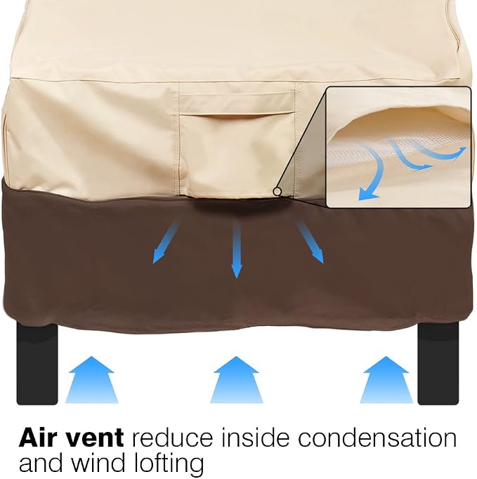 Vailge Patio Chair Covers, Lounge Deep Seat Cover, Heavy Duty and Waterproof Outdoor Lawn Patio Furniture Covers (2 Pack - Medium, Beige & Brown) - Image 7