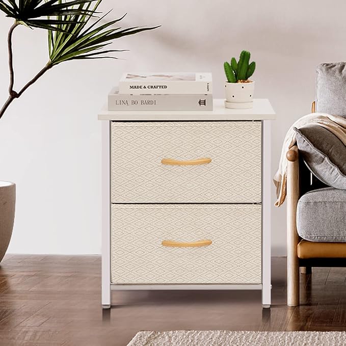 AZL1 Life Concept Storage Dresser Furniture Organizer Unit with 2 Drawers for Bedroom, Hallway, Entryway and Closets, Ivory, 17.7x19.7 inches - Image 2
