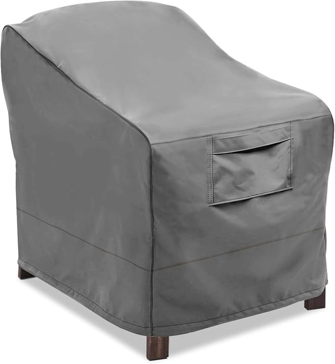 Vailge Patio Chair Covers, Lounge Deep Seat Cover, Heavy Duty and Waterproof Outdoor Lawn Patio Furniture Covers (Medium, Grey) by VAILGE