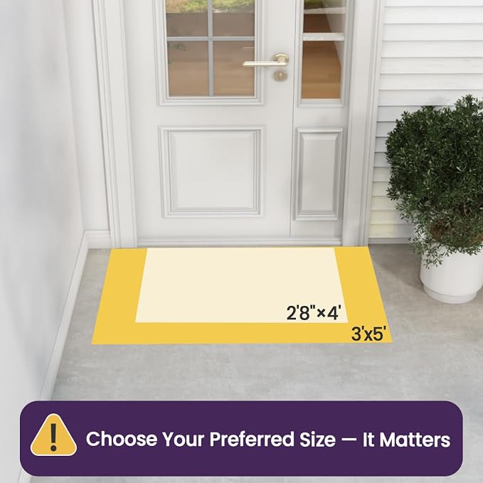 DEXI Front Door Mat Outside Entrance Coir, 3x5 Heavy Duty Welcome Entry Tropical Plant Doormat, Non Slip Exterior Entryway Floor Dirt Trapper for Porch Patio, Coconut Tree - Image 2