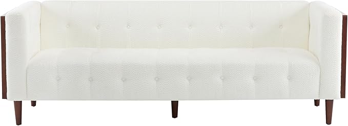 Christopher Knight Home Almab 82 Inches Sofa Couch, Cozy Couch Sofa, Boucle Upholstered 3-Seater Sofa, Wood Frame Couch, Comfy Couches for Living Room and Office, Modern Couch and Sofa, Beige