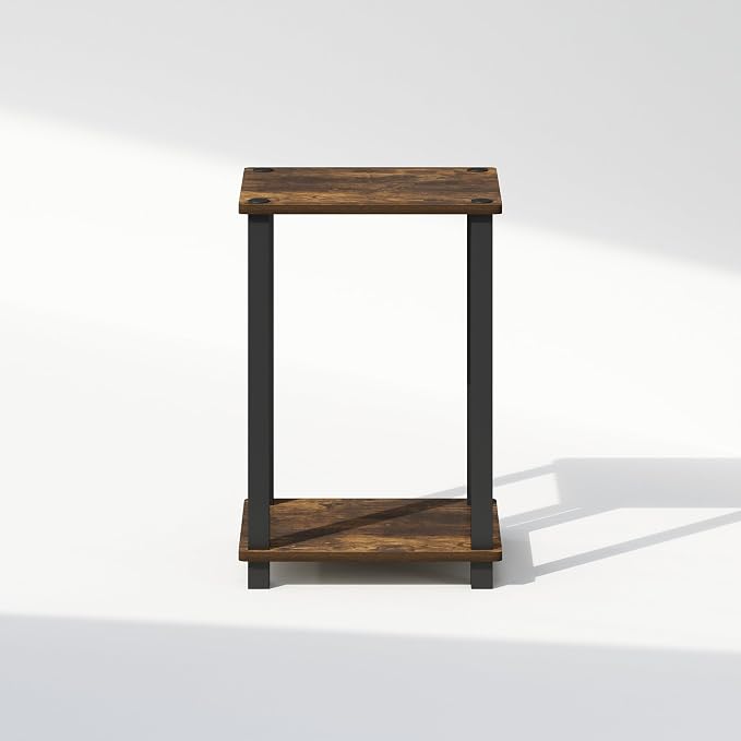 Furinno Simplistic Night Stand, 2-Tier Small Nightstand with Open Shelf, Toolless Assembly Bedside Table, End Table, Side Table, for Bedroom, Closet, Dorm, Amber Pine - Image 6