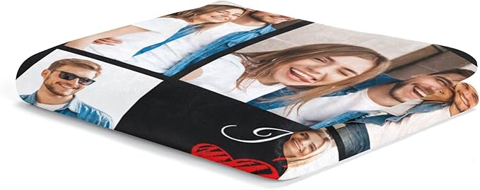 Printwoo Custom Blanket with Picture Text Customized Thow Blankets Personalized Blanket, Customizable Blanket Photo Blankets, Customize Gifts for Mom Dad Couple Girlfriend Boyfriend Wife Husband