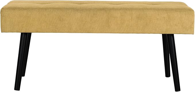 Comfy to go Entryway Bench - Bench for Bedroom, Modern Ottoman End of Bed, Corduroy Padded Benches for Living Room, Foyer, Mudroom, Hallway - 39" L x 14" W x 17" H - Image 6