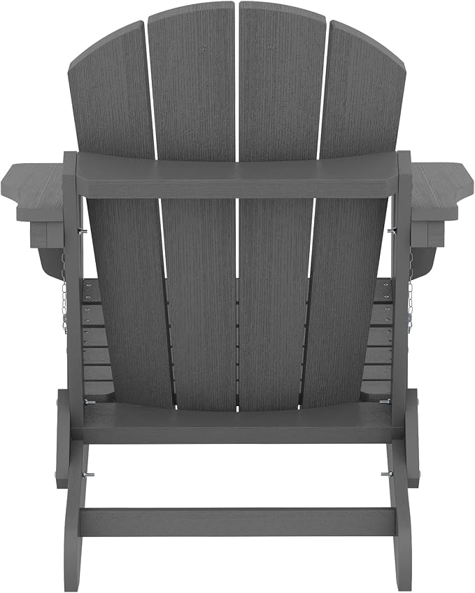 SERWALL Folding Adirondack Chair for Patio Garden Outdoors Fire Pit- (Folding Gray) - Image 14