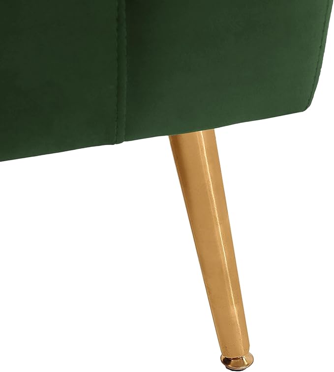 Christopher Knight Home Fabric Upholstered Loveseat for Living Room,Tub-Design 2-Seater Sofa with Removable Seat Cushion and Tapered Steel Legs,Forest Green and Gold