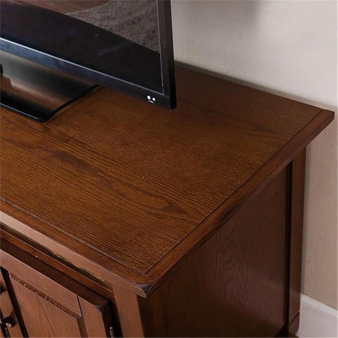 Leick Home 89360 Rustic Oak TV Stand with Slate Tiles and Enclosed Storage for 65" TV, Distressed Rustic Autumn - Image 5